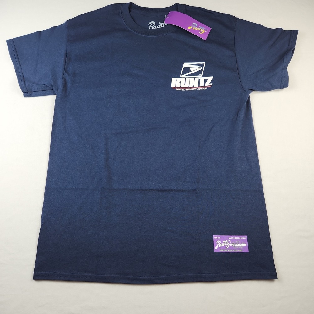 Runtz United Delivery Service Parody Shirt Navy Blue Mens Size M New Streetwear